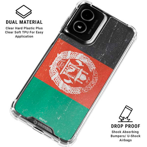 Afghanistan Flag Distressed Moto G Power 5G (2024) Clear Case